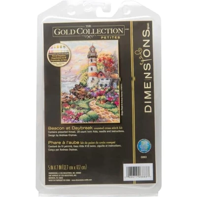 Immagine di Gold Collection Petite Beacon At Daybreak Counted Cross Stit 5&quot;X7&quot;