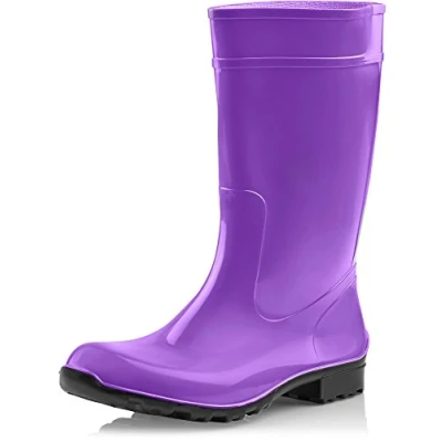 Immagine di Ladeheid Stivali Pioggia Donna 100% Impermeabili Gomma Robusto e Confortevole Alti da Scarpe Femminile LA 967 (Viola/Nero 41 EU)