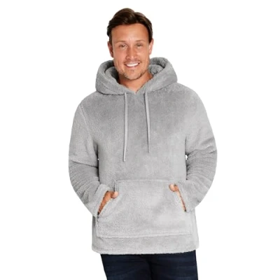 Immagine di CityComfort Felpa Uomo Felpe di Pile con Cappuccio Taglie Forti M 3XL Pelose per Ragazzi Felpone Invernale Pesante da Casa (Grigio, 3XL)