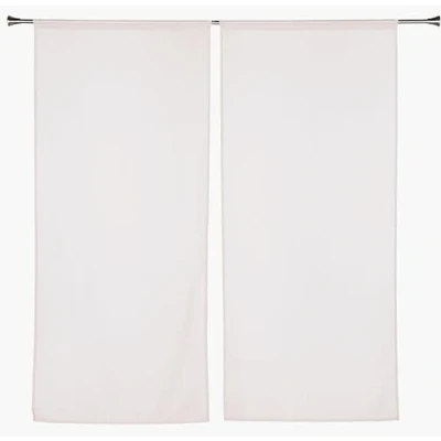 Immagine di Linder Coppia di vetrine Passante asta Ecru 60 x 140 cm 100% poliestere Certificato Oeko TEX Tessuto e tinto in Francia Collezione Etamine ghiacciata