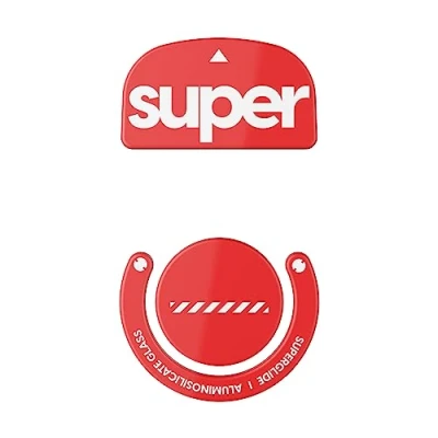 Immagine di Superglide2 Piedini per mouse con superficie controllabile, veloci e lisci, realizzati vetro ultra resistente, suola liscia resistente Logitech G Pro X Superlight [rosso]