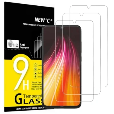 Immagine di NEW&#039;C 3 Pezzi, Vetro Temperato per Xiaomi Redmi Note 8, 8 2021, Mi 9 Lite, Pellicola Prottetiva Anti Graffio, Impronte, Durezza 9H, 0,33mm Ultra Trasparente, Resistente