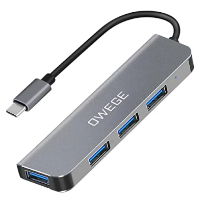 Immagine di hub USB C, adattatore docking station, C a 4 porte, 3.0, adatto per MacBook, Mac Pro/Mini, iMac, Surface Pro, XPS, Notebook PC e dispositivi di tipo portatili, grigio spaziale