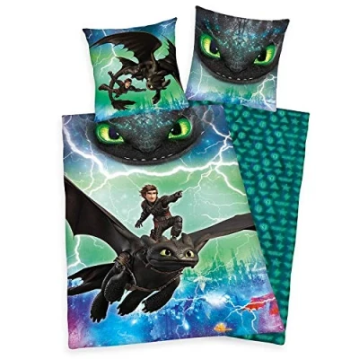 Immagine di Herding Dragons Set di Biancheria da Letto, Cotton, Multicolore, Assortimento 2 Pezzi