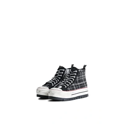 Immagine di Desigual Tartan Platform Hightop Sneakers basse, Donna, Taglia: 41, Black Poliestere