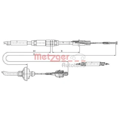 Immagine di METZGER 10.3149 Cavo Frizione con regolazione manuale COFLE VOLKSWAGEN: Transporter 4 Bus,