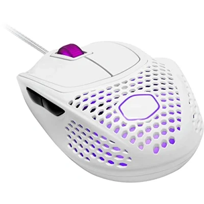 Immagine di Cooler Master MM720 RGB LED Claw Grip Wired Gaming Mouse Ultra Lightweight 49g Honeycomb Shell, 16000 DPI Optical Sensor, 70 Million Click Micro Switches, Smooth Glide PTFE Feet Glossy White