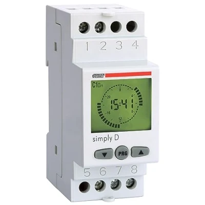 Immagine di VEMER VE512000 SIMPLY D Interruttore Orario Digitale, Programmazione Giornaliera, 2 Moduli Din, Bianco