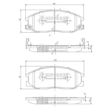 Immagine di NIPPARTS J3600526 Kit pastiglie freno Assale anteriore con segnalatore acustico usura SSANGYONG: Rexton / 2, W, Kyron SUV