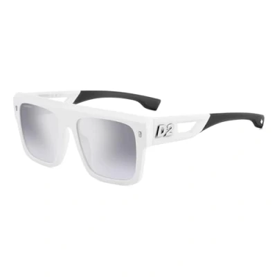 Immagine di Lunettes De Soleil Dsquared2 D2 0127/s Col. Ccp/ic Hommes Carré Blanc