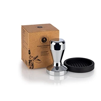 Immagine di Buddy&#039;s Bar Barista Edition, pressa per caffè di Alta qualità, Diametro 51 mm, Altezza 8 cm, caffè, in Acciaio Inox, portafiltro da con Cuscinetto Silicone