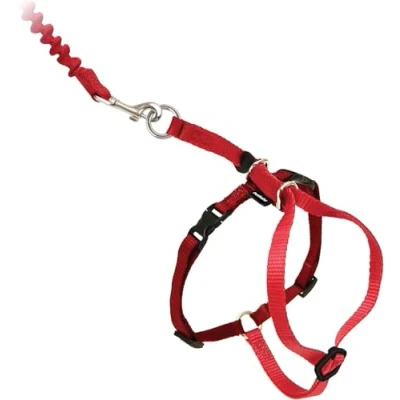 Immagine di PetSafe Easy Walk, Pettorina e Guinzaglio Elastico per Gatti, Regolabile, Elastico, Rosso, S