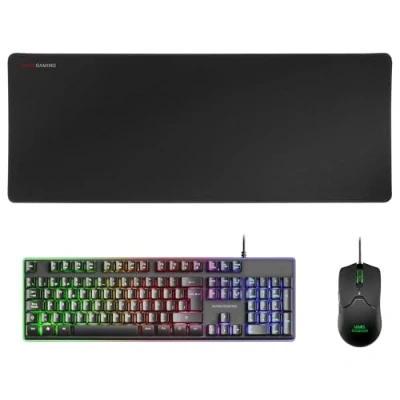 Immagine di Mars Gaming MCPXBES, Combo H Mech FRGB Tastiera, Ultralight Mouse 10000DPI &amp; XXL Mousepad, Nero, Lingua Spagnola