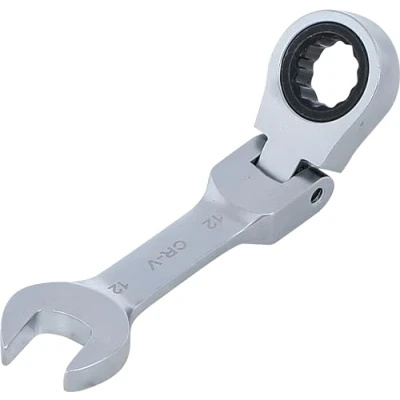 Immagine di BGS 6912 Chiave combinata a cricchetto corta 110 mm inclinabile SW 12 dentata fine acciaio CV