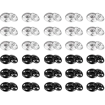 Immagine di BOBOZHONG Bottoni Automatici da Cucire,30 Set in Metallo, Invisibili,Acciaio Inossidabile Automatici,Bottoni Cucire,per Cucire Forniture (12 mm)