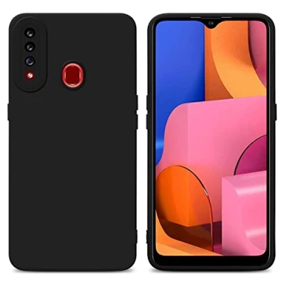 Immagine di Cadorabo Custodia compatibile con Samsung Galaxy A20s in FLUID NERO Coperchio protettivo silicone TPU flessibile