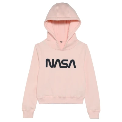Immagine di Mister Tee KIDS NASA Cropped Hoody Felpa con cappuccio per bambini, Taglia: 122/128, Rosa