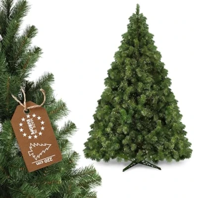 Immagine di KADAX albero di Natale artificiale 220, in PVC con supporto, decorativo natalizio, 435 rami (self 220 cm)