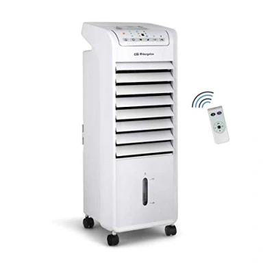 Immagine di Orbegozo AIR46 Climatizzatore evaporativo 3 in 1, velocità, Timer, accumulatori di Freddo, Serbatoio 6 l, Telecomando, Silenzioso, Plastica/Metallo, Bianco