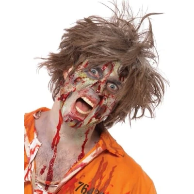 Immagine di SMIFFYS Kit in lattice da zombie, trucco per il viso, sangue finto, gel, liquido, carne finta e applicatori