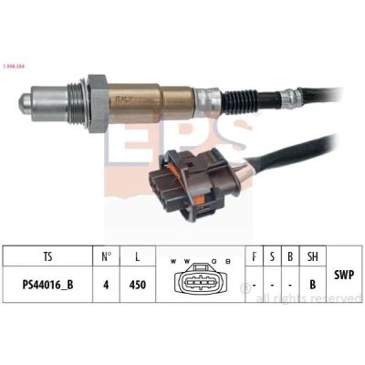 Immagine di EPS 1.998.384 Sonda lambda Made in Italy OE Equivalent riscaldato, planare, Filettatura prelubrificata 4 OPEL: Corsa C Hatchback, Vectra B SW