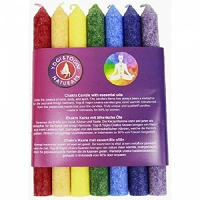 Immagine di Panotophia Taper 7 Chakra Set di candele profumate, 8 9 ore durata