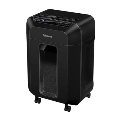 Immagine di Fellowes Distruggi documenti AutoMax 90M a miniframmento, 90 fogli in modalità automatica, 9 manuale, per casa e piccolo ufficio, cestino da 17 litri, riposo, sicurezza P4, nero