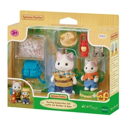 Immagine di Sylvanian Families 5763 Set da esplorazione: Fratello e Bebè Gatto Latte gioco per case delle bambole