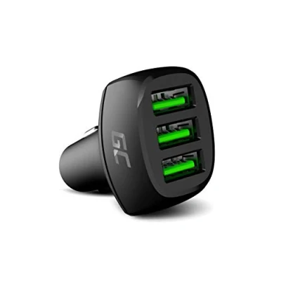 Immagine di Green Cell® GC PowerRide 54W Caricabatterie da auto USB a 3 porte, accendisigari Ultra Charge Compatibile con iPhone 13 12 11 XS X SE Samsung Galaxy S22 S21 S20 Note 20 Xiaomi Mi