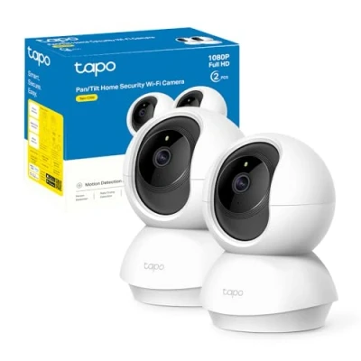 Immagine di Tapo C200P2 Telecamera Wi Fi Interno, Videocamera Sorveglianza 1080P, Visione Notturna, Audio Bidirezionale, Notifiche in Tempo Reale del Sensore di Movimento, Contiene 2 C200