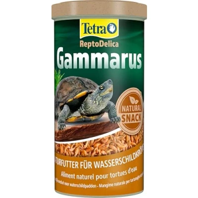 Immagine di Tetra ReptoDelica Gammarus Turtle Food Mangime Naturale a Base di Pulci Torrente Intere, Lattina da 1 litro