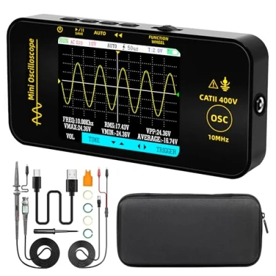 Immagine di BSIDE OT3 Oscilloscopio Digitale Tascabile Mini 10MHz Larghezza di Banda 48MSa/s Portatile Ricaricabile Ultra Sottile con LCD a Colori 3.2 Pollici per Automotive Audio Elettronico