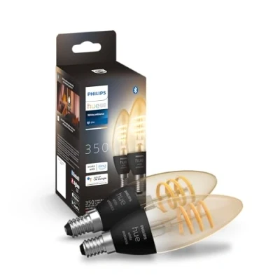 Immagine di Philips Hue White Ambiance Filament, Lampadina Smart, E14, 2 Pezzi, 4.6W