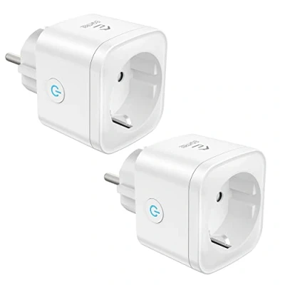 Immagine di Presa Smart EIGHTREE, 16A 3680W Wifi(Schuko), Intelligente con Monitoraggio Energia, Temporizzata, Controllo Remoto, Compatibile Alexa, Google Home e SmartThings, 2 Pezzi