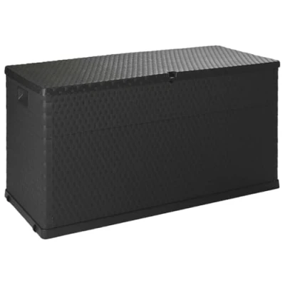 Immagine di vidaXL Baule da Giardino 420 L in Rattan PP Antracite Contenitore Box