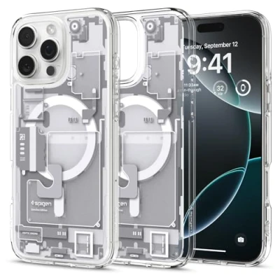 Immagine di Spigen Cover per iPhone 16 Pro Max, Ultra Hybrid MagFit, Compatibile con MagSafe Zero One White