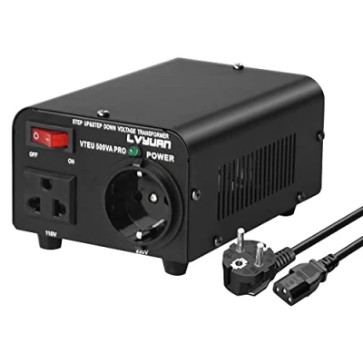 Immagine di Cantonape trasformatore di tensione da 500 W, 230 V fino a 110 V, USA, nucleo ad anello VA Pro In: o 220 V/Out: e