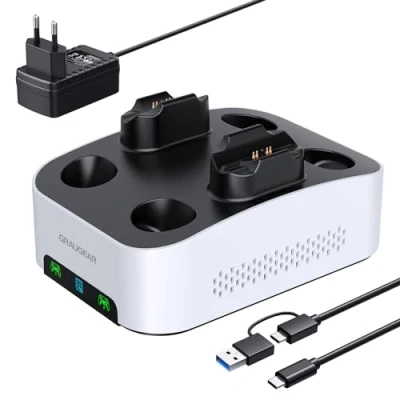 Immagine di GRAUGEAR HDD Esterno 8TB per PS5 e Slim con Stazione di Ricarica DualSense, Disco Rigido USB C 3.5 Pollici, Compatibilità Edge Controller