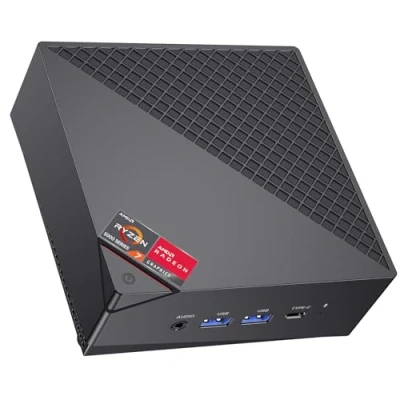 Immagine di ACEMAGICIAN AM06PRO Mini PC, AMD Ryzen 7 5700U (8C/16T, Fino a 4,3 GHz), Computer 16GB DDR4 RAM 512GB M.2 SSD,AMD Radeon Vega7 1900MHz, Dual Ethernet/WIFI 6/Type C/per Ufficio, Studio