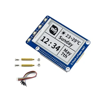 Immagine di IBest 2.7inch E paper Display Module 264x176 Resolution 3.3V/5V Two Color Ink epaper Screen HAT for Raspberry Pi/Jetson Nano/Arduino/Nucleo Support Partial Refresh,SPI Interface
