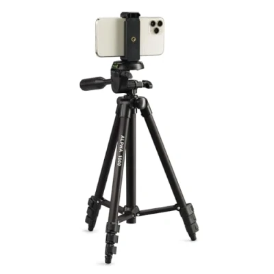 Immagine di Cullmann 52104 Alpha 1000 Tripod mobile BT w. Supporto per smartphone e grilletto Bluetooth (altezza d&#039;estensione 106 cm, con testa a 3 vie, carico massimo 1 kg, peso 480 g), nero