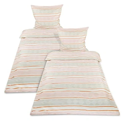 Immagine di Beautissu 2 x Set Copripiumino in flanella 135x200 Viola, 100% cotone Federa Cuscino 80x80 Biancheria da Letto Singolo, dotato di cerniera Caldo copriletto invernale Corallo