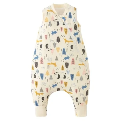 Immagine di Duomiaomiao sacco nanna con piedi, per tutto l&#039;anno, in 100% cotone, 1,5 Tog, gambe, bambini e bambine