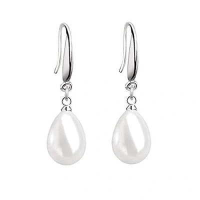 Immagine di YAXUN orecchini di perle da donna in argento sterling 925, a forma goccia, pendenti perla shell bianca, gioielli regalo per le donne e ragazze