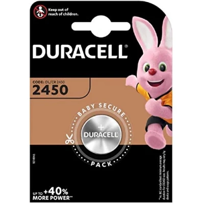 Immagine di Duracell CR2450, batteria a bottone agli ioni di litio, 3 V, in blister. 2 pezzi
