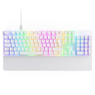 Immagine di NZXT Function 2 2024 Tastiera da gioco ottica full size RGB illuminato Frequenza di polling 8K Interruttori ottici lineari Azionamento regolabile Hot Swap Bianca EN (QWERTY)