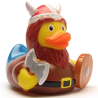 Immagine di Vichingo uomo Paperella di Gomma Anatra da Bagno Rubber Duck Bathduck Duckshop L: 8,5 cm