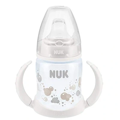 Immagine di NUK First Choice 10759013 Biberon con Beccuccio in Silicone, 6 18 Mesi, 150 ml, Grigio