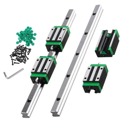 Immagine di CNCMANS HGR20 Set di 2 guide lineari 800 mm e 4 pattini HGH20CA, anti ruggine ad alta precisione, per CNC attuatori X, Y, Z (800 mm)