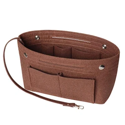 Immagine di Soyizom inserto per organizer borsa, borsa in con portachiavi Speedy Neverfull, 8 colori (caffè, piccolo)